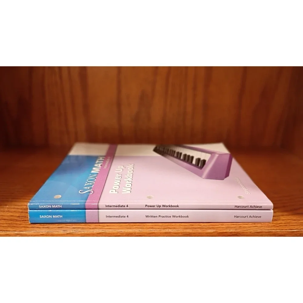 Saxon Math Intermediate 4 Written Practice Workbook & Power Up Workbook, PB, VG